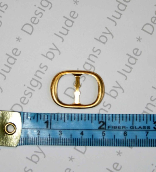 1" x .75 Oval Brass Buckle (2054)