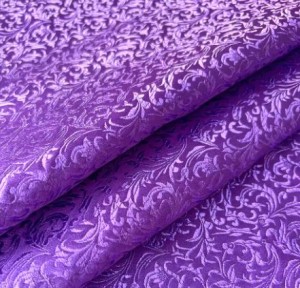 Purple Jacquard Fabric with a Delicate Flowing Pattern (note: width 28")