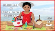 Free Hat and Beach Tote for 18" Dolls PDF