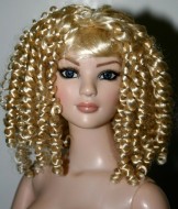  Curly Wig with Bangs, Bernadette size 7-8 Honey Blonde