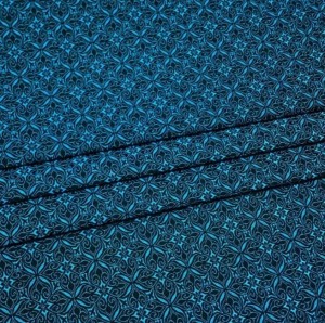 Blue & Black Baroque Style Brocade Fabric (note: width 28")