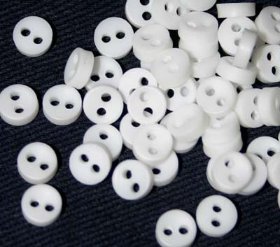 1/8 Micro Mini White Buttons