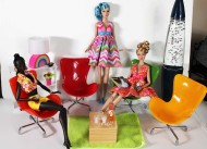 1:6 Groovy Colorful Swivel Chair - 12" Dolls