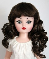 Long Soft Curls with Bangs Wig size 9, Dark Brown