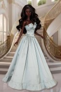Ice Blue Silk Gown for 60cm Smart Dolls