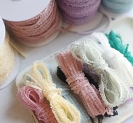  1 Yard Ruffled Lace Elastic Ribbon, Frilly Nylon Trim, 0.6cm Wide
