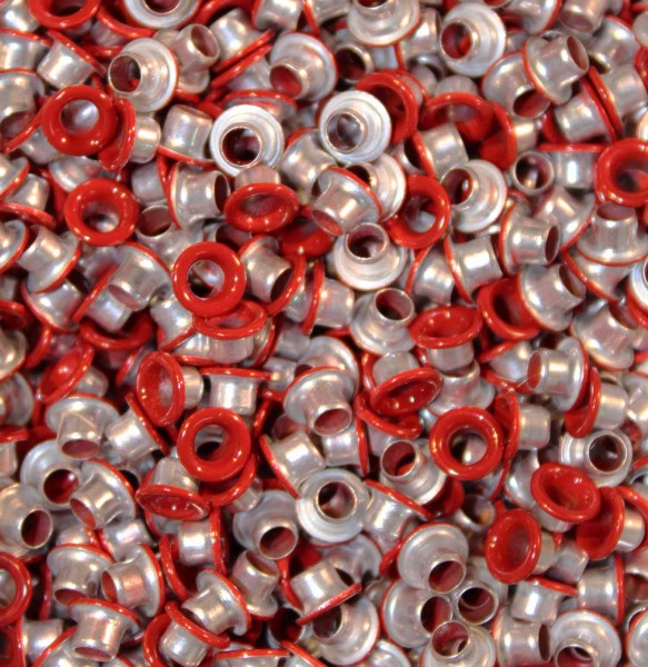 1/8" Cherry Red Eyelets-25 per pack
