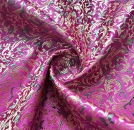 Purple , Gold & Teal Jacquard Fabric with a Delicate Wave Pattern (note: width 29")