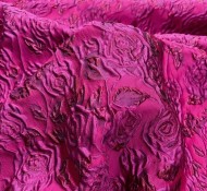 Floral Metallic Brocade Fabric - 3D Embossed Rose Texture with Shimmer (note: width 28")