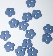 1/4" Blue Matte Flower Shaped Buttons