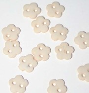 1/4" Ivory Flower Shaped Buttons