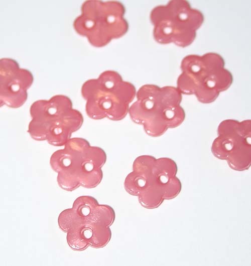 1/4" Gloss Rose Flower Shaped Buttons