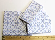 White Blue Patterned Cotton Fat Quarter, 18" x 22"