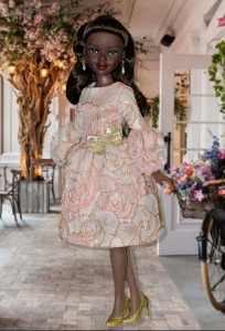 Vintage Brocade Dress with Puff Sleeves for 16" Ellowyne & Neema Dolls 101