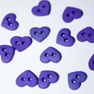 1/4" Dark Purple Heart Shaped Buttons