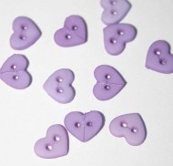1/4" Light Purple Heart Shaped Buttons