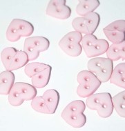 1/4" Pink Heart Shaped Buttons