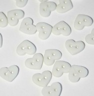 1/4" White Heart Shaped Buttons