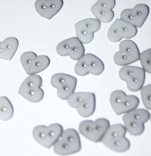 1/4 Black Heart Shaped Buttons