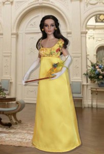 Yellow Satin Regency Gown, Gloves & Mask for 16.5" RTB101 Grace Dolls 