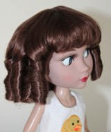 Curly Ringlet Wig with Bangs size 8-9, Chestnut Brown, Julie