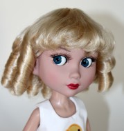 Curly Ringlet Wig with Bangs size 8-9, Honey Blonde, Julie