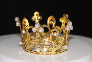 Large Metal Doll Crown with Pearls, for Fashion Dolls