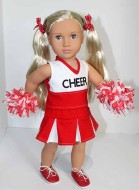 Free PDF Cheerleader Pattern for 18" Dolls