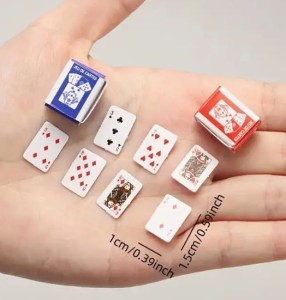 Miniature Playing Cards, 54 cards & 2 boxes