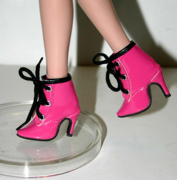 My Golly 50mm Patent Pink Ankle Boots for Ellowyne