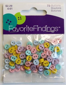 1/4" Favorite Findings, Mini Pastel Round Buttons