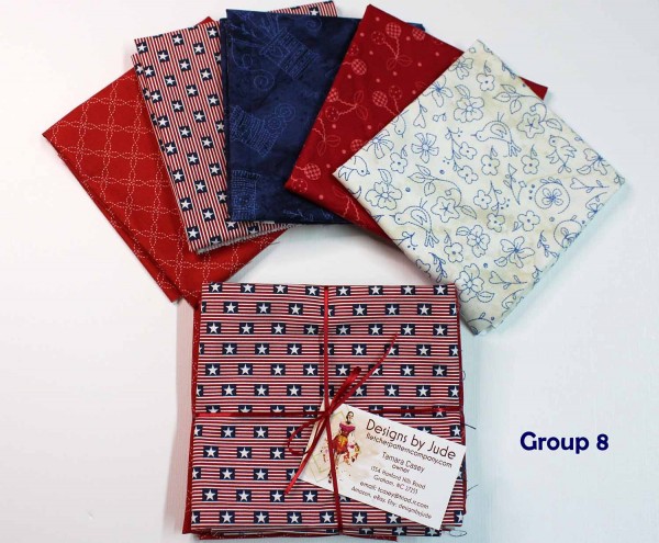 Patriotic Fat Quarter Fabric Bundle - 5 Prints