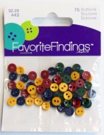 1/4" Favorite Findings, Mini Country Round Buttons