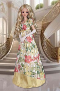 Floral Regency Gown & Gloves for 60cm Smart Doll