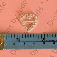 7/10" Heart Shaped Gem Buckle (2031b)