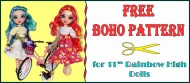 Free PDF Boho Pattern for 11" Rainbow High Dolls