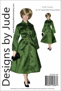 Coat Dress for 16" Princess Diana Printed