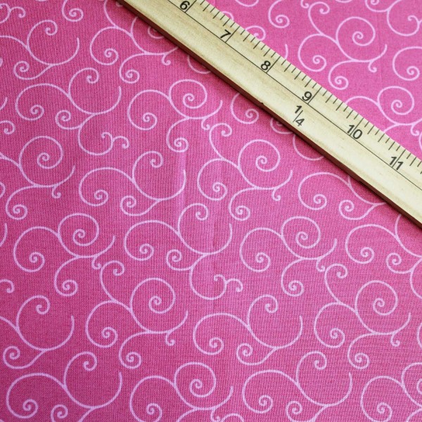 Fabric 1/4 Yard, Kimberbell Basics Scroll Pink