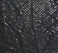 Black Faux Sequin (3mm) Knit Fabric Shiny Dot Confetti