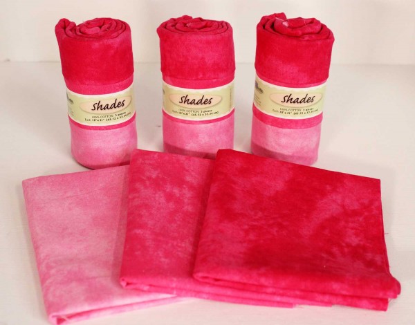 Shades of Pink Fat Quarter Fabric Bundle - 3 Colors