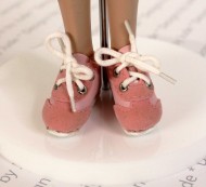 Pink Sneaker Tennis Shoes for 16" Flat Feet Dolls