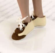 Tan & Brown Sneaker Tennis Shoes for 16" Flat Feet Dolls
