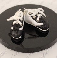 Black & White Sneaker Tennis Shoes for 16" Flat Feet Dolls