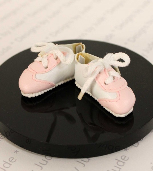 Pink & White Sneaker Tennis Shoes for 16" Flat Feet Dolls
