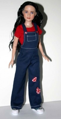 So Cute Overall & Skirtall Doll Clothes Sewing Pattern 12" Bethany Kish 
