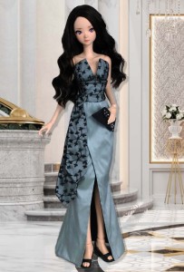 Silk & Lace Soiree Gown for 60cm Smart Doll