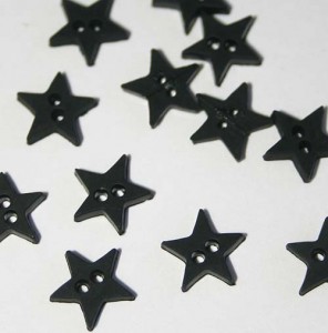 1/4" Black Star Buttons