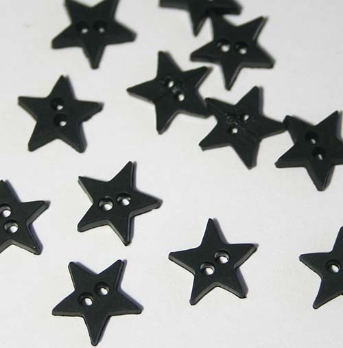 1/4 Black Star Buttons