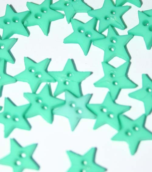 1/4" Green Star Shaped Buttons