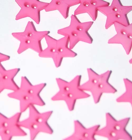 1/4" hot Pink Star Shaped Button